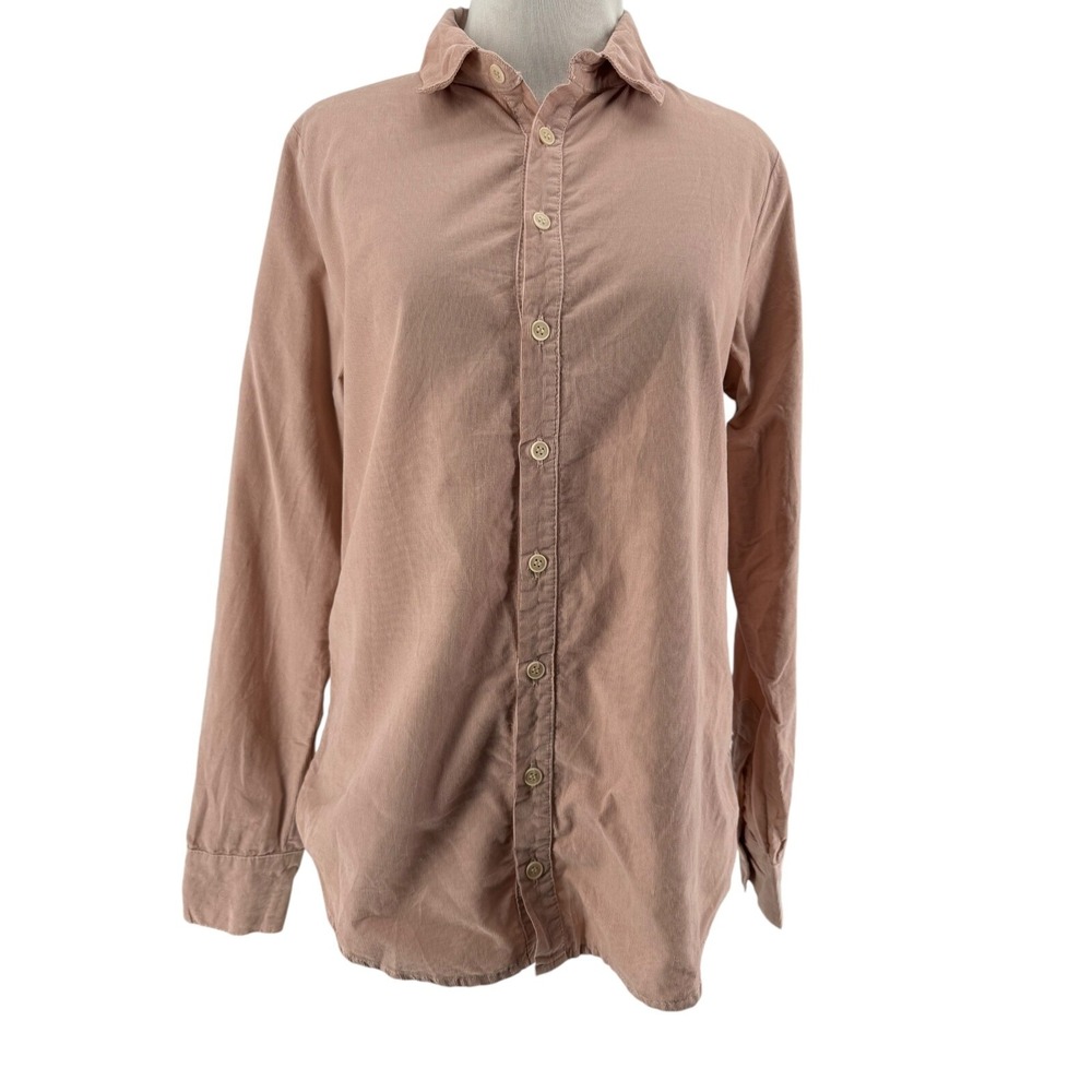 CP Shades Women's Dusty Pink Courduroy Long Sleeve Button Up Shirt Size XS NEW